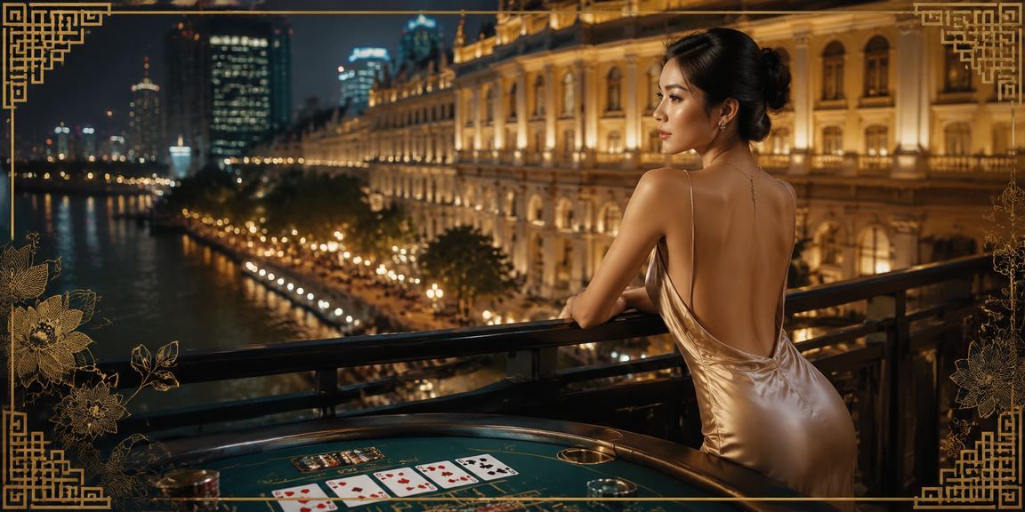 Khung cảnh bãi biển và bàn chơi baccarat tại Hồ Chí Minh