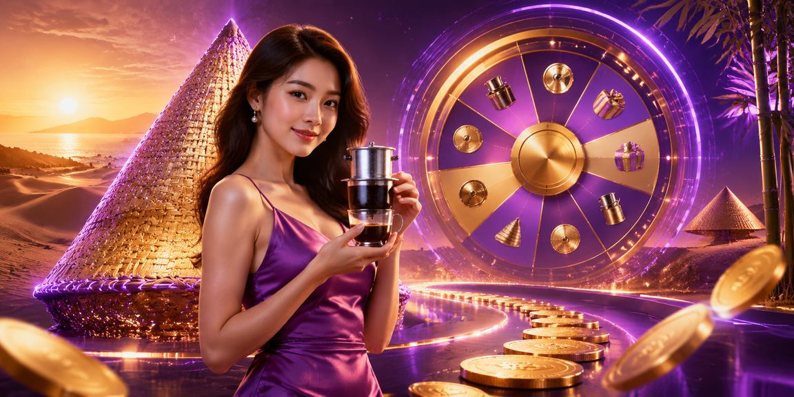 Trò chơi quay số may mắn tại Mũi Né với nón lá truyền thống
